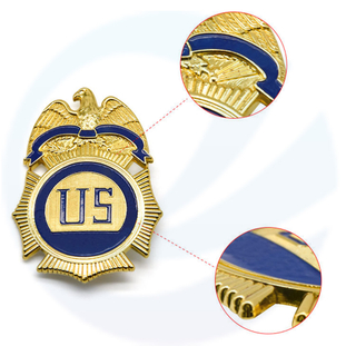 Gepersonaliseerde op maat gemaakte metalen zinklegering van hoge kwaliteit reliëf 3D Email Security Badge