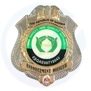 Nigeria Police Badge Gambia Officer metalen medaillesticker met glazen metalen pin -badge